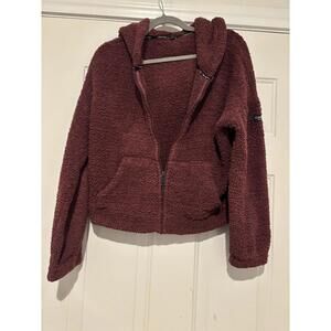 Women's maroon Calvin Klein fleece jacket sz M